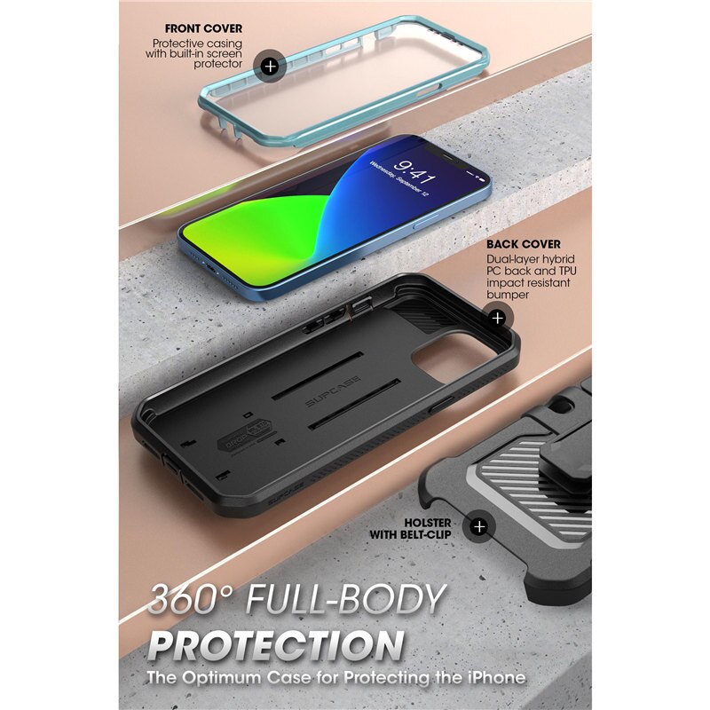 For iPhone 12 Case 12 Pro Case 6.1"(2020) UB Pro Full-Body Rugged Holster Cover with Built-in Screen Protector&Kickstand - 380230 Find Epic Store