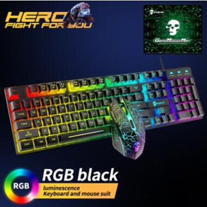 ZK40 1 Set T6 Keyboard and Mouse Rainbow Backlight USB Ergonomic Keyboard for PC Laptop Clavier Gamer Keyboard And Mouse Kit Pad - 70802 United States / Black RGB Find Epic Store