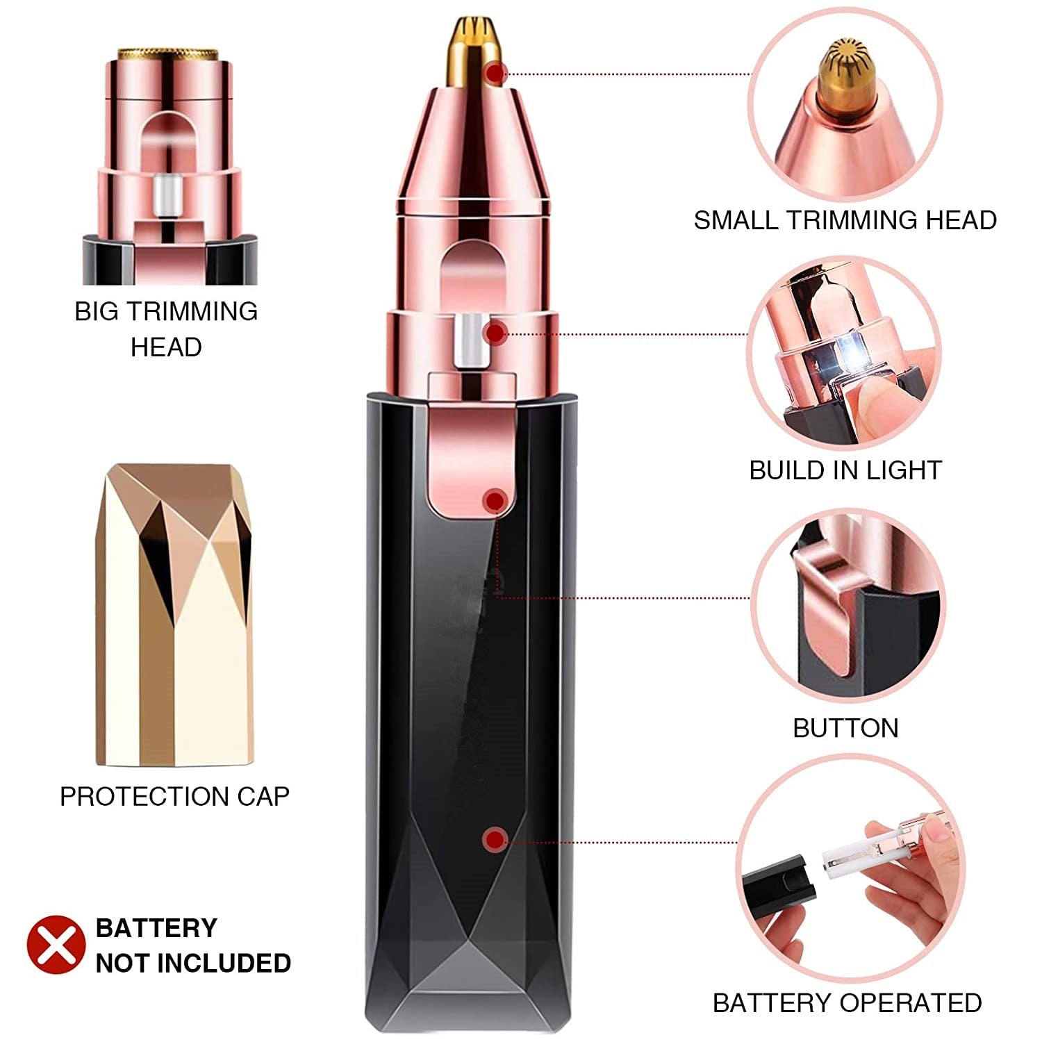 2W Women 2 in 1 Electric Lipstick Female Hair Remover Body Facial Neck Leg Hair Remover Eyebrow Trimmer Painless Shaving Machine - 66010102 Find Epic Store