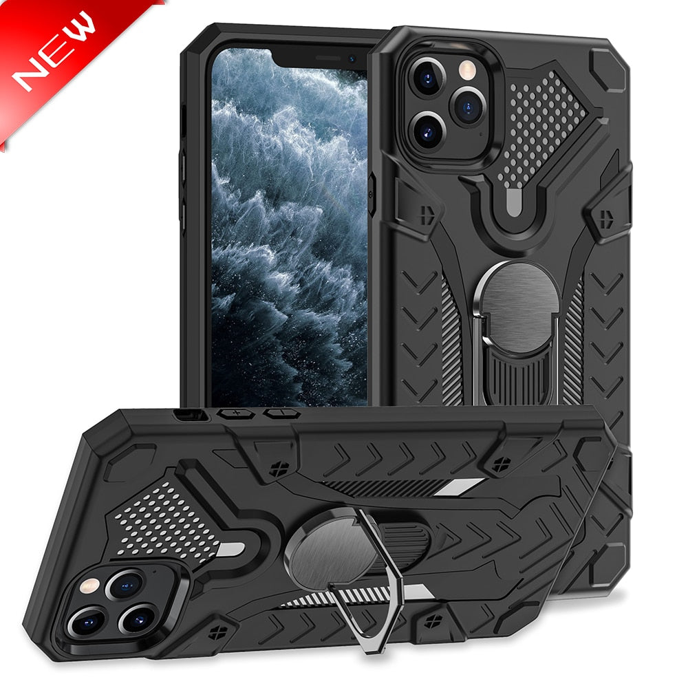 Case For iPhone 12 mini XR X XS 11 12 Pro Max 7 8Plus Case Luxury Armor Shockproof Ring Holder Phone Case For iPhone 12 case - 0 Find Epic Store