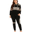 Matching Sets Plus Size Leopard Print Hoodies + Sweatpants Sexy Two Pieces Set - 201530602 Find Epic Store