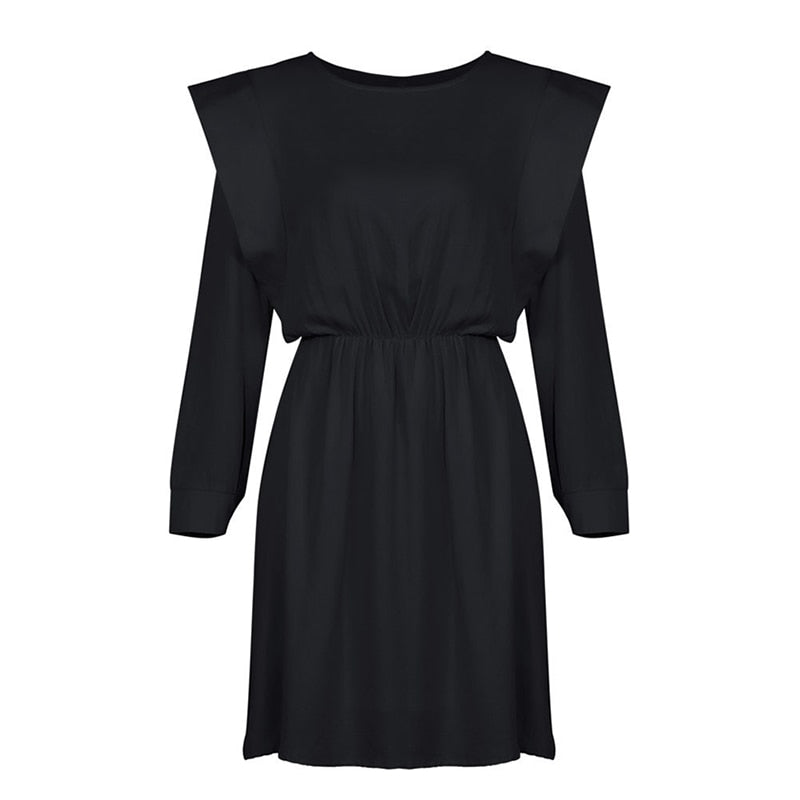 Cotton Linen Long Sleeve Dress - 200000347 Black / S / United States Find Epic Store