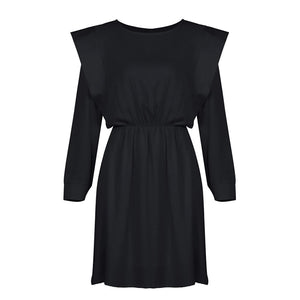 Cotton Linen Long Sleeve Dress - 200000347 Black / S / United States Find Epic Store