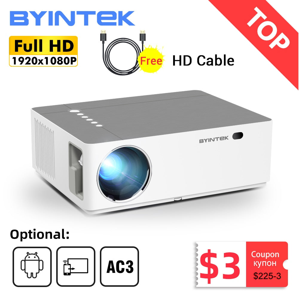 BYINTEK K20 Full HD 4K 3D 1920x1080p Android Wifi LED Video Laser Home Theater Projector Proyector Beamer for Smartphone - 2107 Find Epic Store