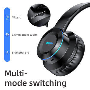 Joyroom LED Wireless Bluetooth5.0 Headset Shocking Bass Noise Stereo Reduction Headphone TFcard port with touch control earphone - 63705 Find Epic Store