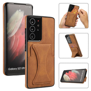 Samsung Galaxy S10/S10 Plus/S10E/S20/S20 Plus/S20 Ultra/S20 FE/S21/S21 Plus/S21 Ultra/Note 20/Note 20 Ultra - Slim Fit Premium Leather - Card Slots with Kickstand - 380230 Find Epic Store