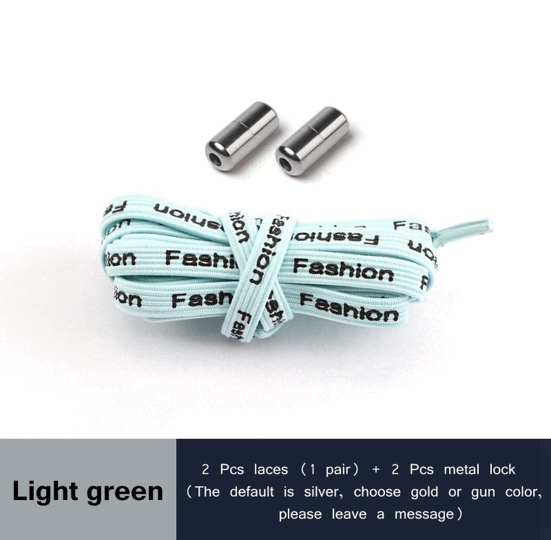 24 Colors Elastic Shoelaces Capsule Metal Suitable for All Universal Lazy Lace Man and Woman Shoes Sneakers No Tie Shoelace - 3221015 Light Green / United States / 100cm Find Epic Store