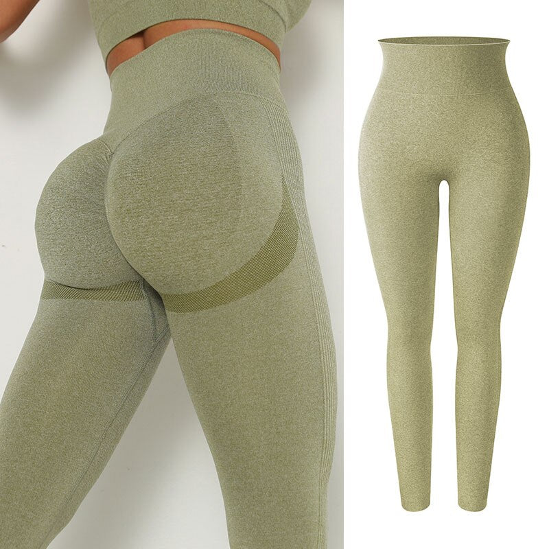 Women Seamless Leggings High Waist Butt Lifter Yoga Pants Tummy Control Compression Leggins Fitness Running Outfits Workout Pant - 0 Green 2 / S / United States Find Epic Store