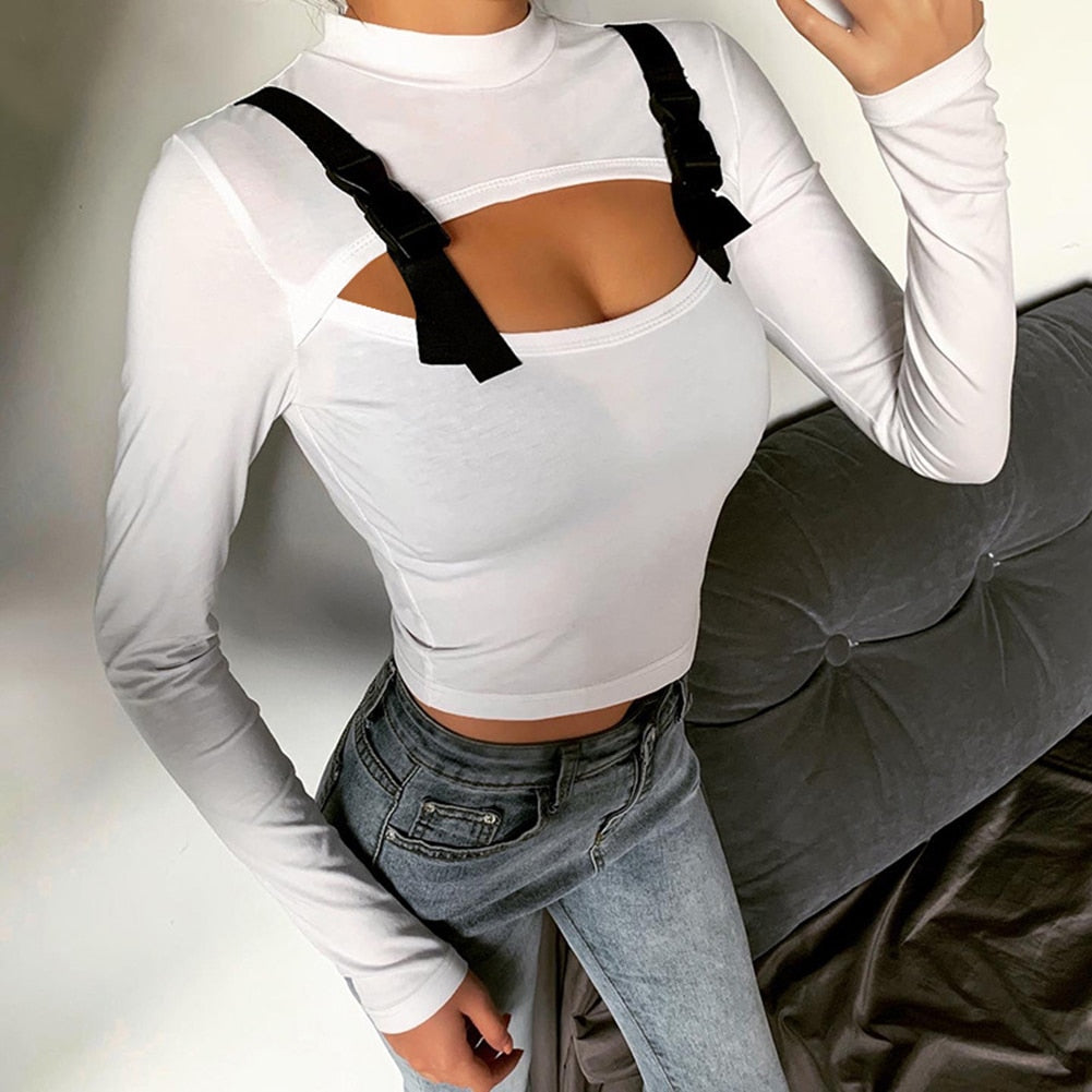 Long Sleeve T-shirt Crop Top - 200000791 Find Epic Store