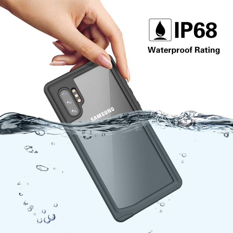 Waterproof Case for Samsung Galaxy S20 Ultra Note 10 9 Plus 360 Full-Body Rugged Clear Back Case Cover Silicone + PC - 380230 Find Epic Store