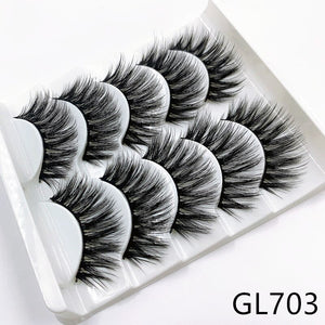 5 pairs 3d mink lashes handmade 3d lashes natural eye lashes makeup lashes extension - 200001197 GL703 / United States Find Epic Store