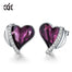 Luxury Noble Pink Crystals Stud Earrings for Women Heart Angel Wings Earrings Wedding Party Jewelry Gift - 200000171 Amethyst / United States Find Epic Store