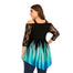 5XL Lace Patchwork Gradient Print Off Shoulder Irregular T-shirt - 200000791 Find Epic Store