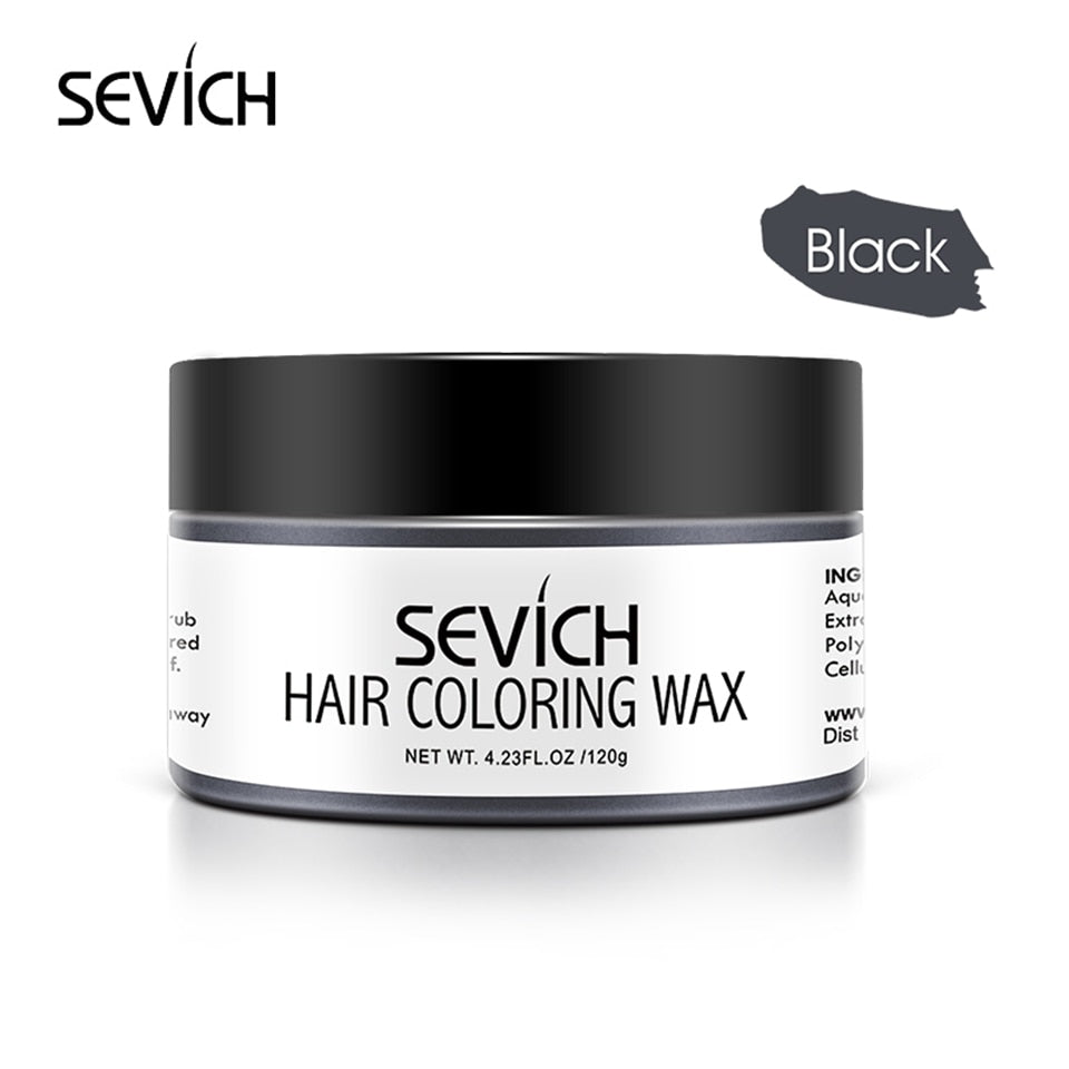 Sevich 9 Colors Hair Wax For DIY Disposable Hair Dye Grey/Brown Hair Color Wax Hair Styling Strong Hold Matte Hair Clay - 200001173 United States / Black-120g Find Epic Store