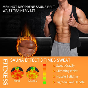 Neoprene Sauna Workout Suit Men Waist Trainer Corset Slimming Vest Zipper Body Shaper with Adjustable Tank Top Faja Shapewear - 0 Find Epic Store