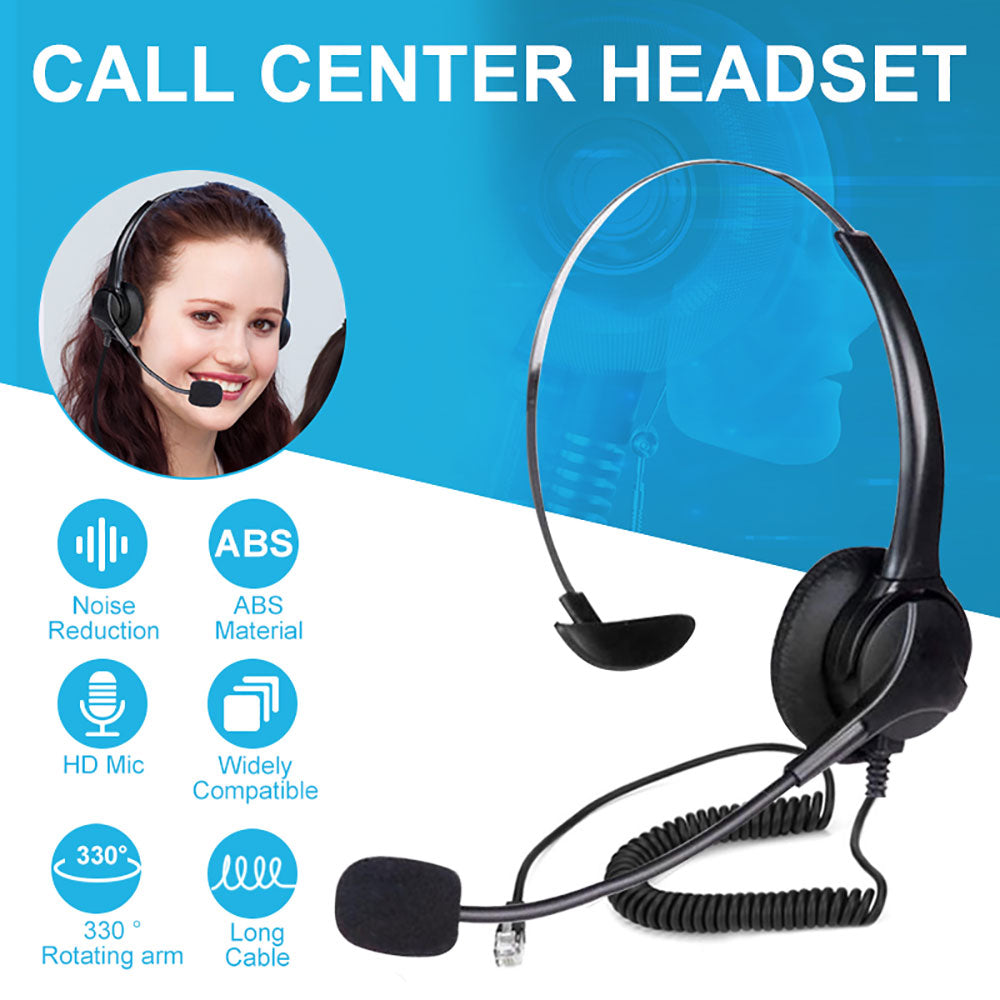 Office Noise Canceling Communication Headphone Wired Call Center Headset for PC Computer Phones Desktop for Drivers/Call Center - 63705 Find Epic Store