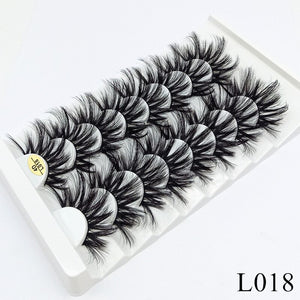 8 pairs of 25mm eyelashes cruelty-free artificial 3D mink eyelashes, soft and natural false eyelashes wholesale manufacturer - 200001197 L018 / United States Find Epic Store