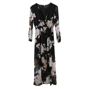 Long Sleeve Printing Floral Dress - 200000347 Print / S / United States Find Epic Store
