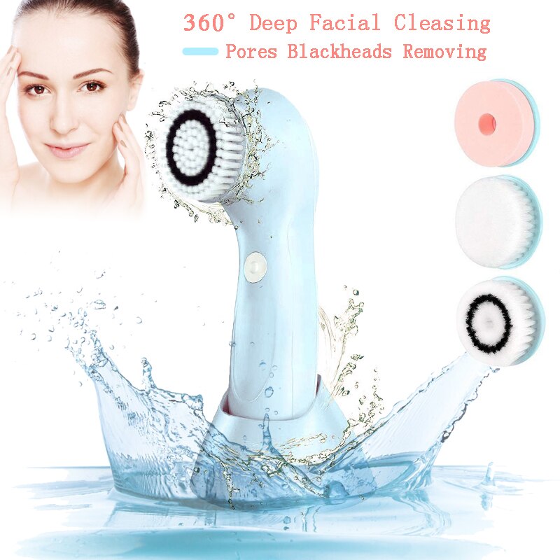 3 in 1 Face Cleansing Brush Silicone Facial Brush Deep Cleaning Pore Cleaner Face Massage Skin Care Waterproof Facial Brush 2021 - 200001202 Find Epic Store