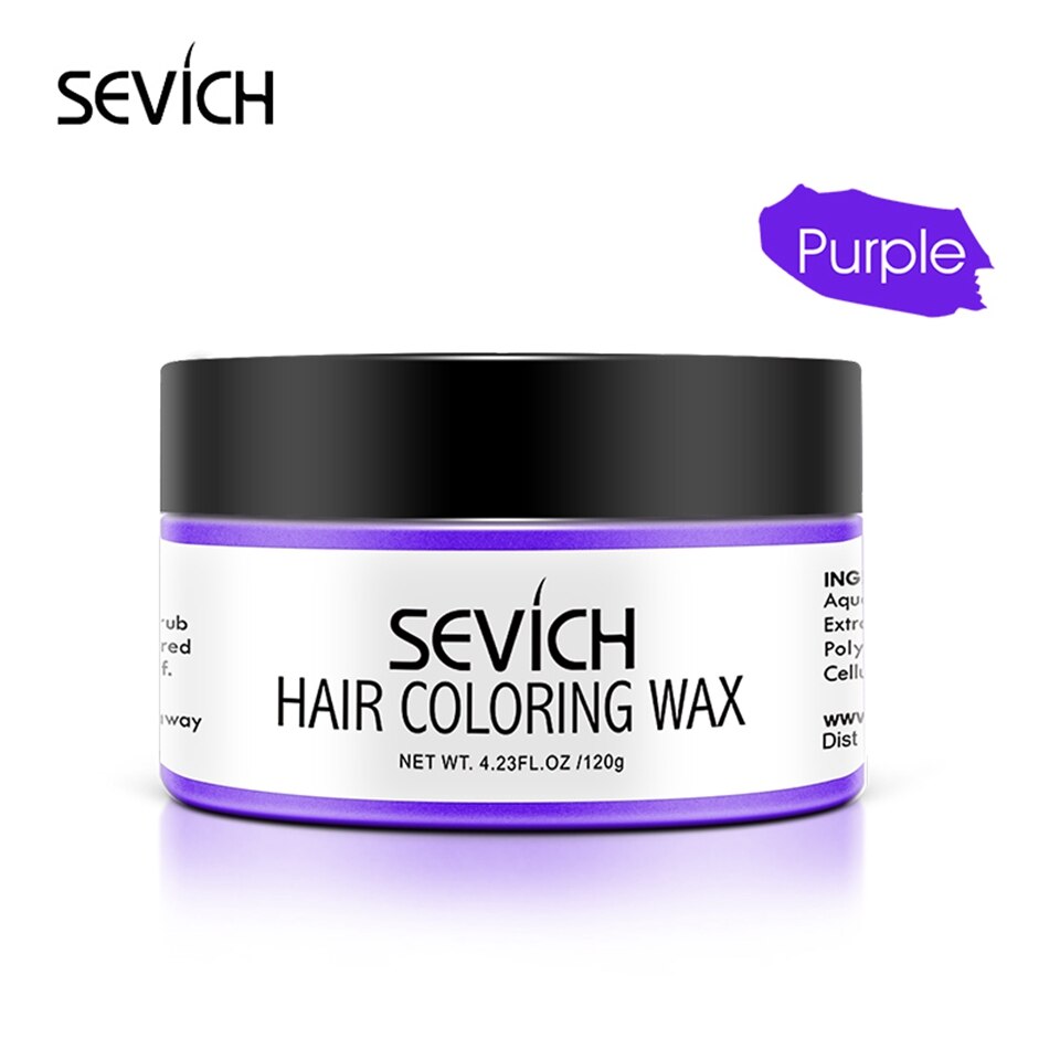 Sevich 9 Colors Hair Wax For DIY Disposable Hair Dye Grey/Brown Hair Color Wax Hair Styling Strong Hold Matte Hair Clay - 200001173 United States / Purple-120g Find Epic Store