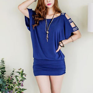 Strapless Solid Color Slim Loose Hip Mini Dress - 200000347 Blue 1 / S 1 / United States Find Epic Store