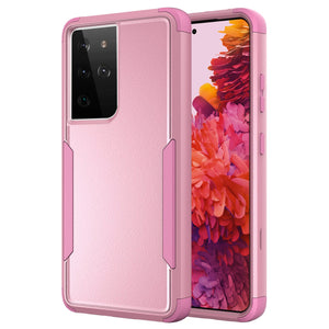 Luxury Matte PC+TPU Back Case For Samsung Galaxy S21 Ultra/S21 Plus Shockproof Hard Phone Cover Coque Support Wireless Charging - 380230 for Galaxy S21 / Pink and pink / United States Find Epic Store