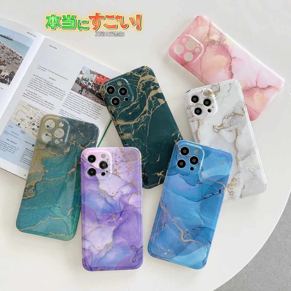 For iPhone 11 12 Pro XS Max XR X Mini 7 8 Plus Case, Marble Slim Shockproof Flexible Bumper TPU Soft Case Rubber Silicone Cover - 380230 Find Epic Store