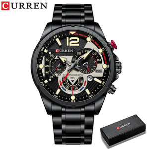 New Green Men's Watches Top Brand Luxury Stainless Steel Quartz Watch Men Sport Date Male Clock Waterproof Wristwatch - 0 black-box Find Epic Store