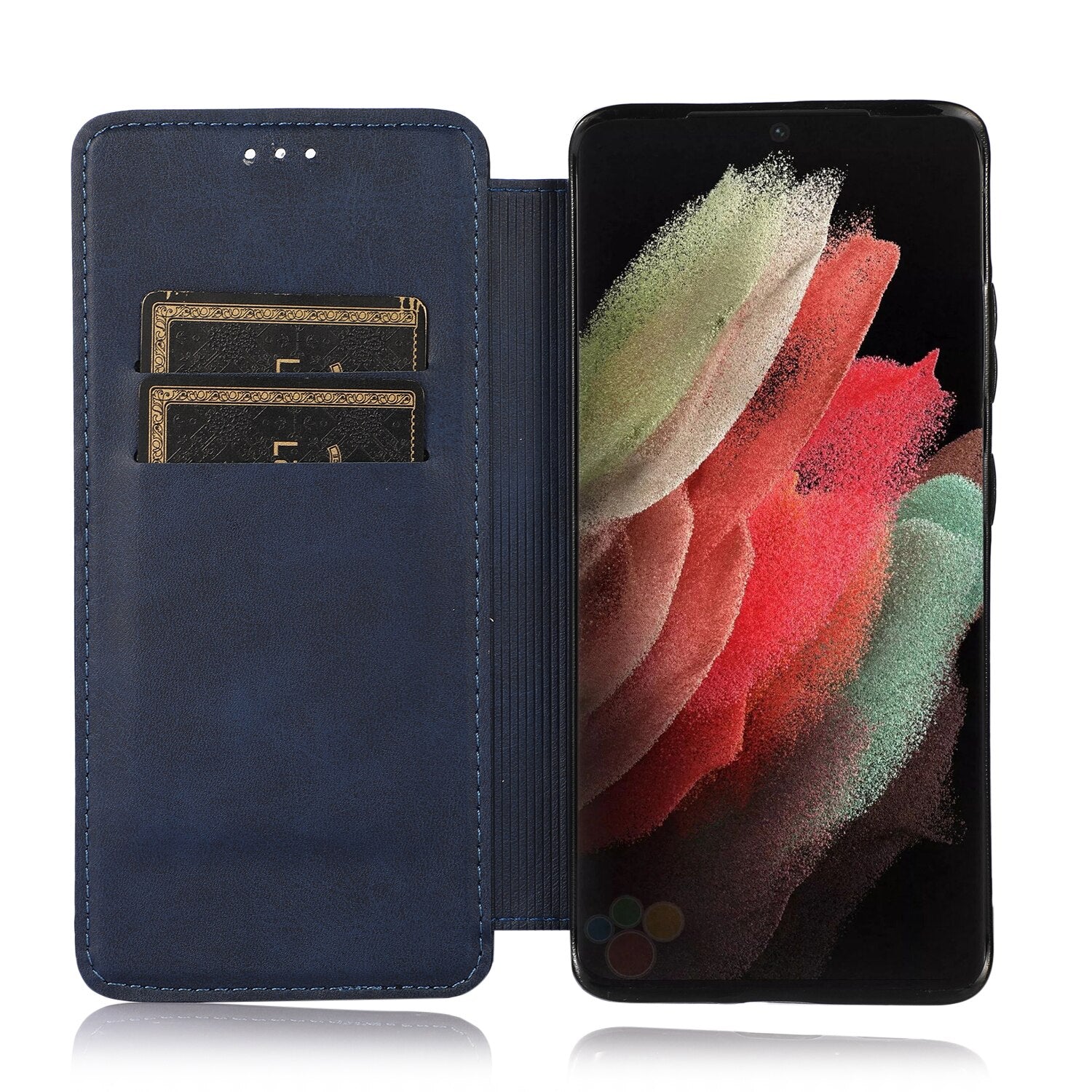 Blue Leather Flip Case For Samsung Galaxy S21 S20 Ultra Plus S9 S8 S10 Plus S10E Note Note 20 Ultra 8 9 10 Plus S21 Wallet Flip Cover - 380230 for Galaxy S21 / Blue / United States Find Epic Store