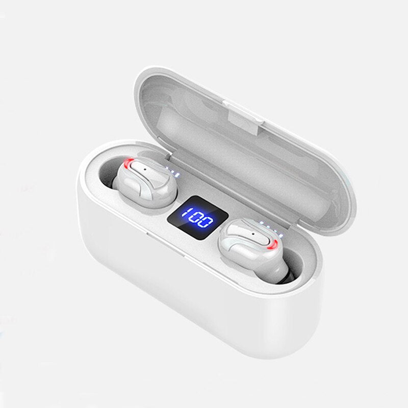 Wireless BT 5.0 Bluetooth Earbuds Binaural Call Touch Control Digital Display Earphones with Charging Box Large 3000mAh Capacity - 63705 White / United States Find Epic Store