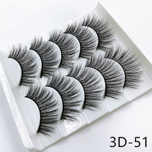 5 pairs 3d mink lashes handmade 3d lashes natural eye lashes makeup lashes extension - 200001197 3D-51 / United States Find Epic Store