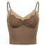 Brown Cyber Y2k Lace Trim Kawaii V Neck Sexy Top - 200000790 Brown / S / United States Find Epic Store