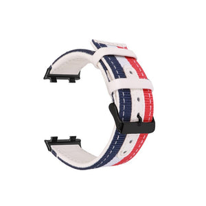 41mm 46mm Watch Strap for OPPO Watch 46mm Nylon Band Replacement Bracelet for OPPO Watch 41mm Braided Fabric Band Watch Band - 200000127 United States / blue white red white / 46mm Find Epic Store