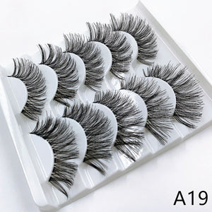 5 pairs 3d mink lashes handmade 3d lashes natural eye lashes makeup lashes extension - 200001197 A19 / United States Find Epic Store