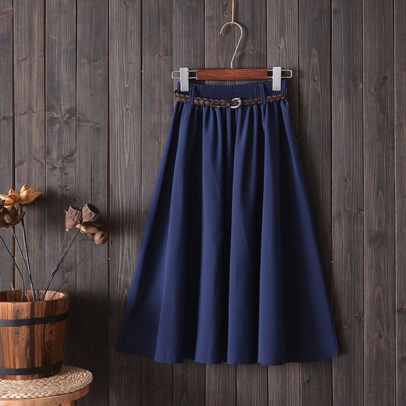 Elegant Chiffon Belt A-Line Skirt - 349 BS0233-5 / One Size / United States Find Epic Store