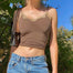 Brown Lace Cyber Y2k Crop Top - 200000790 Brown 2 / L / United States Find Epic Store