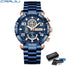 Big Dial Stainless Steel Watches Date Waterproof Chronograph Wristwatches, Stainless steel Steel Band Waterproof Watch - 0 blue box Find Epic Store