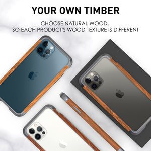 Case For iPhone 12 Mini 12Pro Max 11 Pro XS XR 7 8 Phone Cover Aluminum Natural Wood Metal Camera Protect Wireless Charging Case - 380230 Find Epic Store