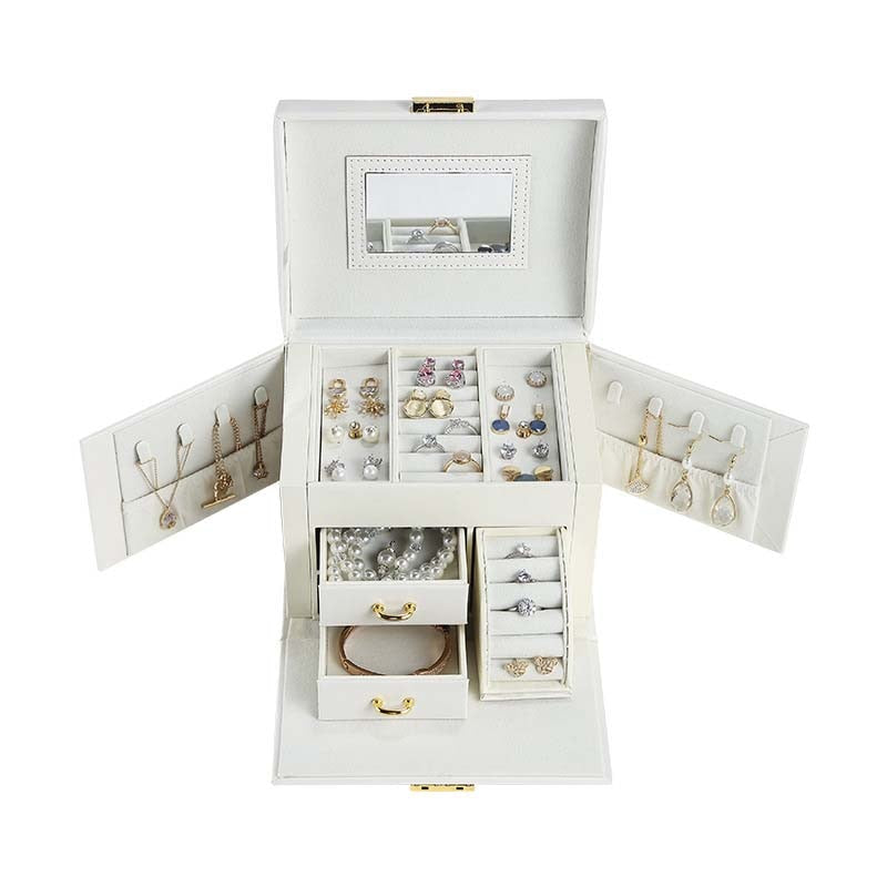 2021 Newly Jewelry Storage Box Large Capacity Portable Lock With Mirror Jewelry Storage Earrings Necklace Ring Jewelry Display - 200001479 Find Epic Store