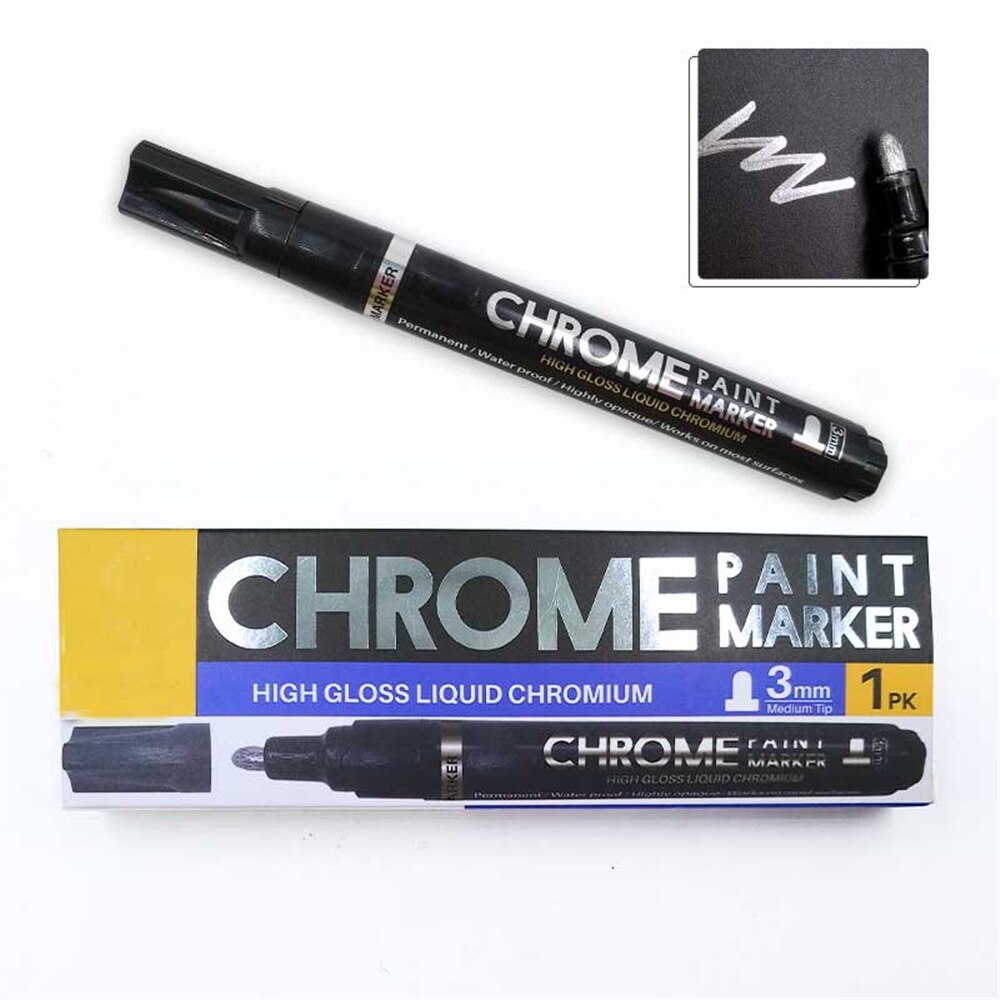 Amazing Silver Mirror Marker Features Reflective Ink Art Supplies DIY Paint Brush Adding Silver Shine Professional Brush Pen - 0 Find Epic Store
