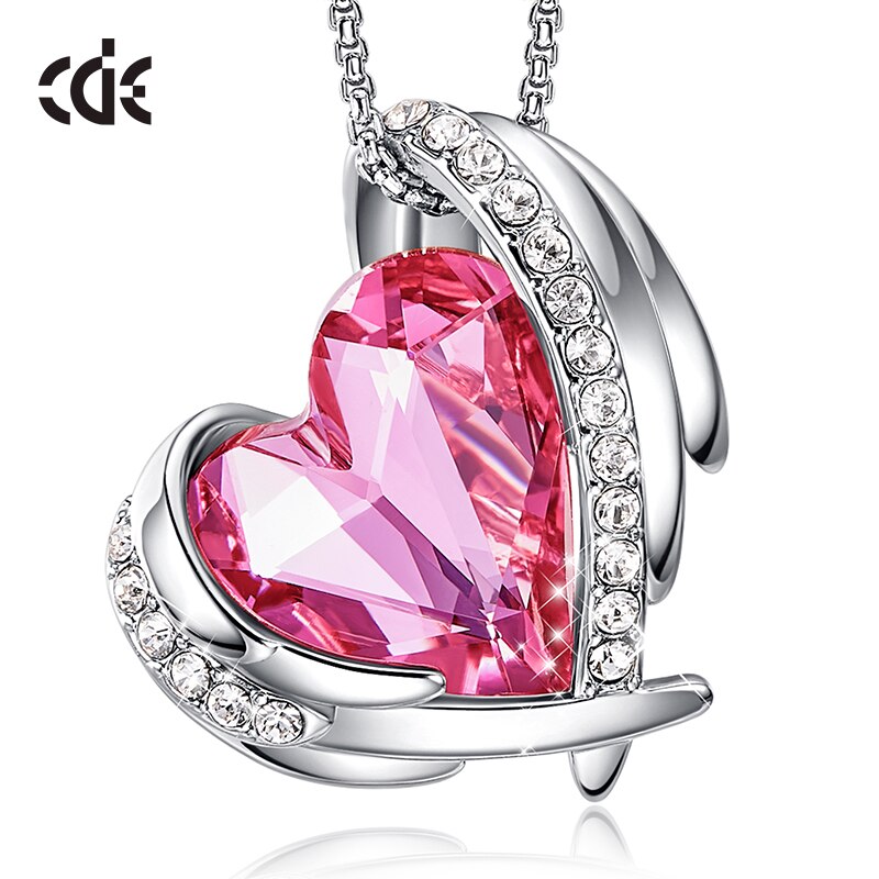 Charming Heart Pendant with Crystal Silver Color - 100007321 Pink / United States Find Epic Store