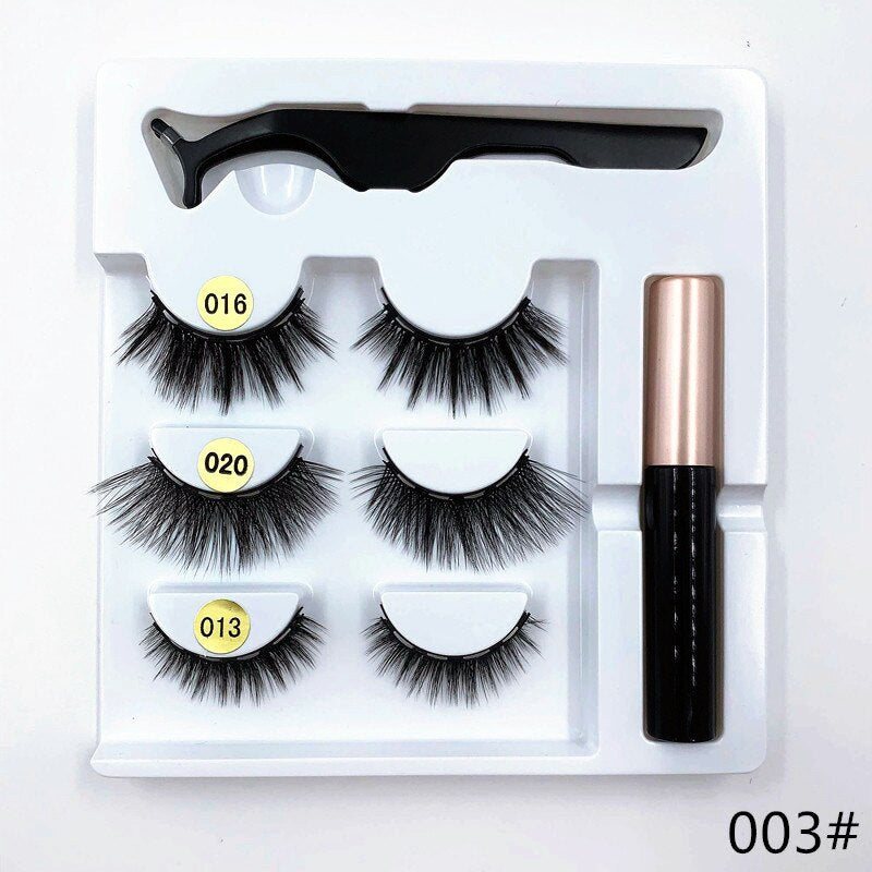 Magnetic eyelashes 3d mink lashes 3 pairs natural eyelashes Magnetic eyeliner set eyelash extension supplies eye makeup - 201222921 003 / United States Find Epic Store