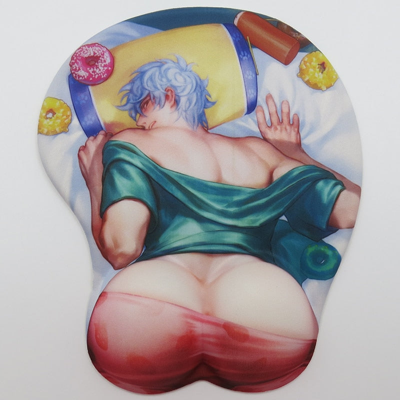 Anime 3D Mouse pad Wrist Rest Soft Silica gel Breast Sexy hip Office decor Japan Comic Peripheral Kawaii palymat - 708023 Sakata Gintoki Find Epic Store