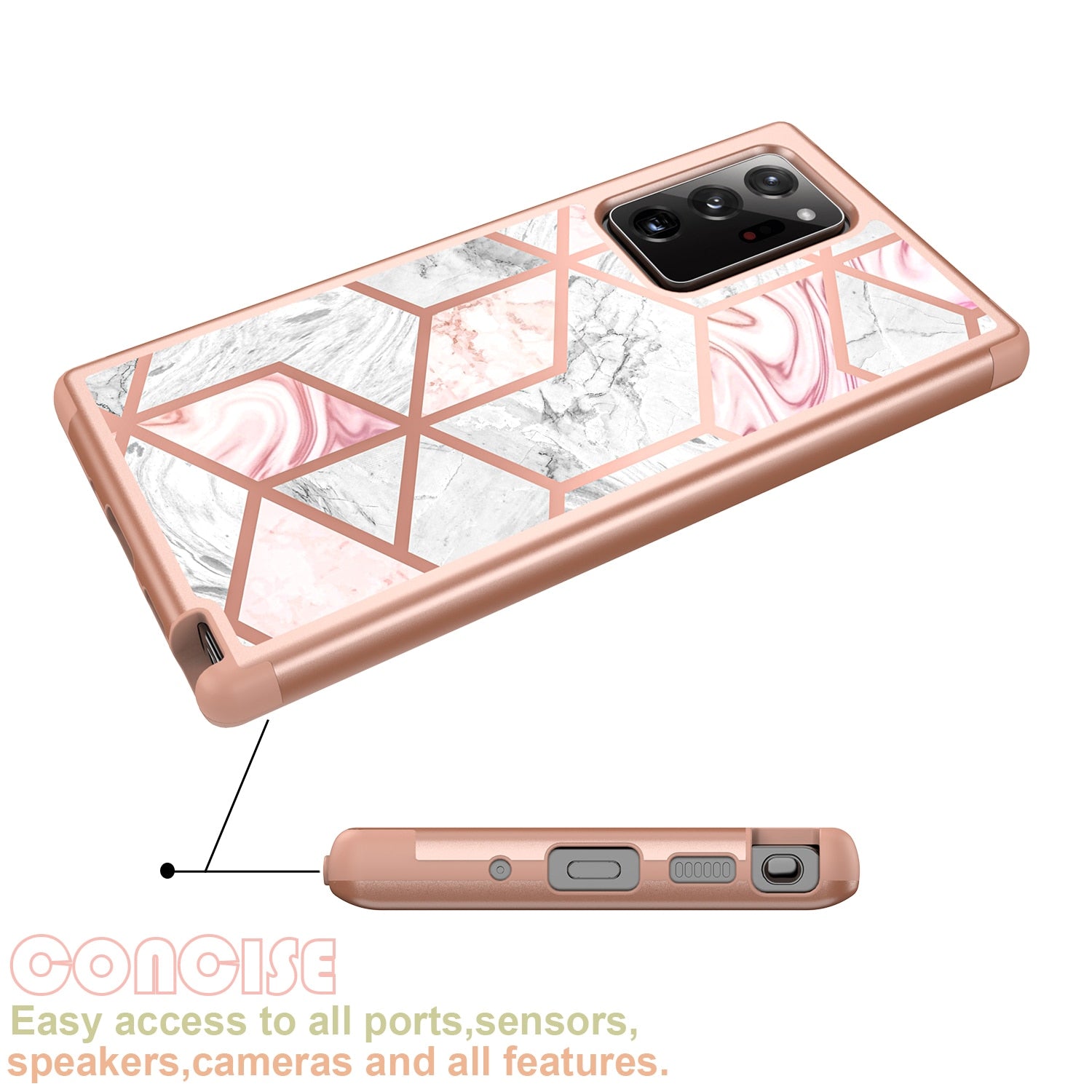 For Samsung Galaxy Note 20 Ultra 5G Note 10 Case, Cute Marble Airbag Series Dual Layer Rugged Bumper Heavy Duty Protective Cover - 380230 Find Epic Store