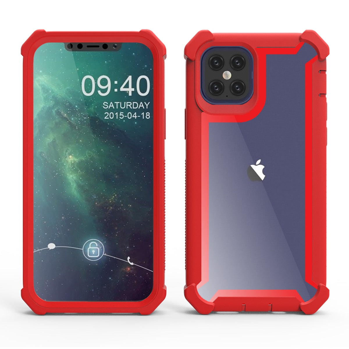 Case for iPhone 12 Pro Max Shockproof Cover Silicone Clear Back Cover Heavy Duty Protection Doom armor PC+Soft TPU Phone Case - 380230 For iPhone 12 Mini / Red / United States Find Epic Store