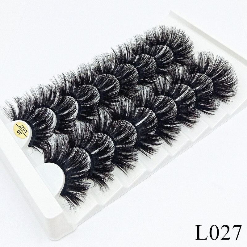 8 pairs of 25mm eyelashes cruelty-free artificial 3D mink eyelashes, soft and natural false eyelashes wholesale manufacturer - 200001197 L027 / United States Find Epic Store