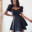 Elegant Puff Sleeve A-line Black Dress - 200000347 Find Epic Store