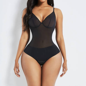 Women Slimming Bodysuit Sexy Mesh Thong Shapewear Backless Body Shaper Waist Trainer Corset Invisible Bodysuit Sexy Lingerie - 31205 Black / S / United States Find Epic Store