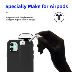 2in1 Phone Case Earphone Storage Box for iPhone 11 Pro max with AirPods Soft Silicone Cover Headset Caps Hybrid Hard Case - 380230 Find Epic Store