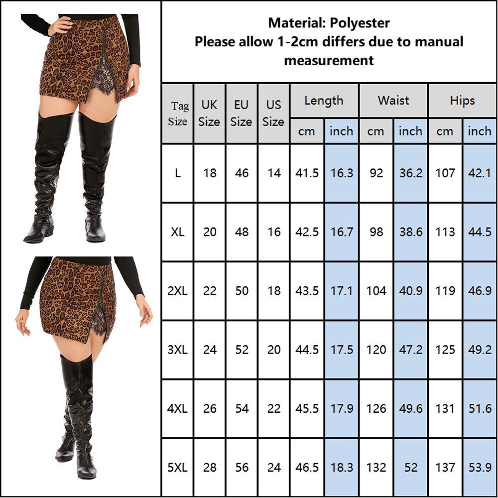 5XL Leopard Printed Lace Skirt - 349 Find Epic Store